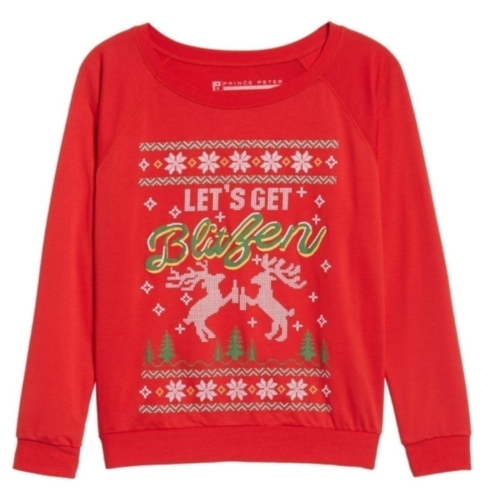 Prince Peter "Let's Get Blitzen" Holiday Top, Red